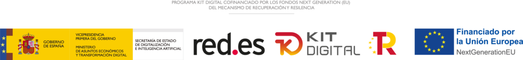 Logos digitalizadores: Gobierno de España, red.es, Kit Digital, Unión Europea Next generation.