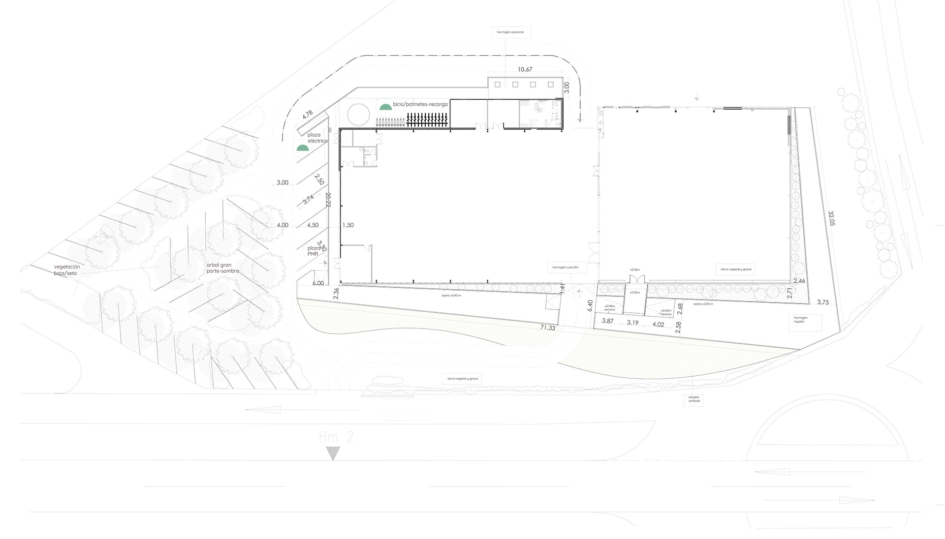 Plato de cotas de la parcela y exteriores