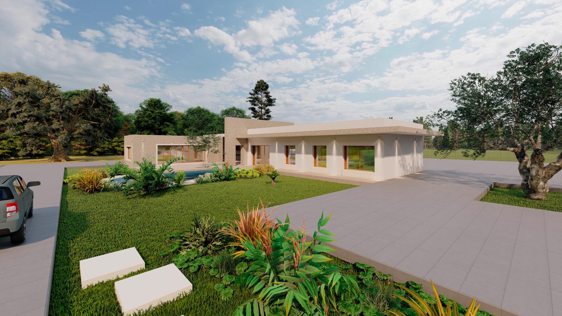 Exterior casa integrada en entorno