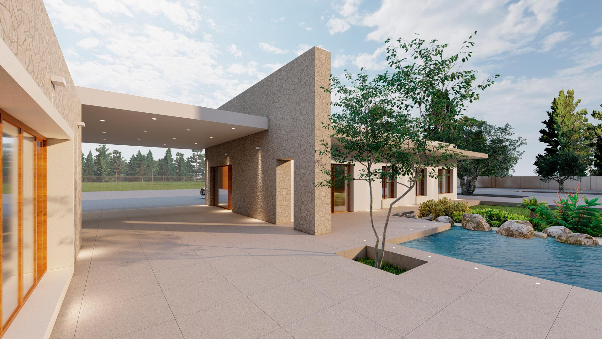 Techado transición de espacios.